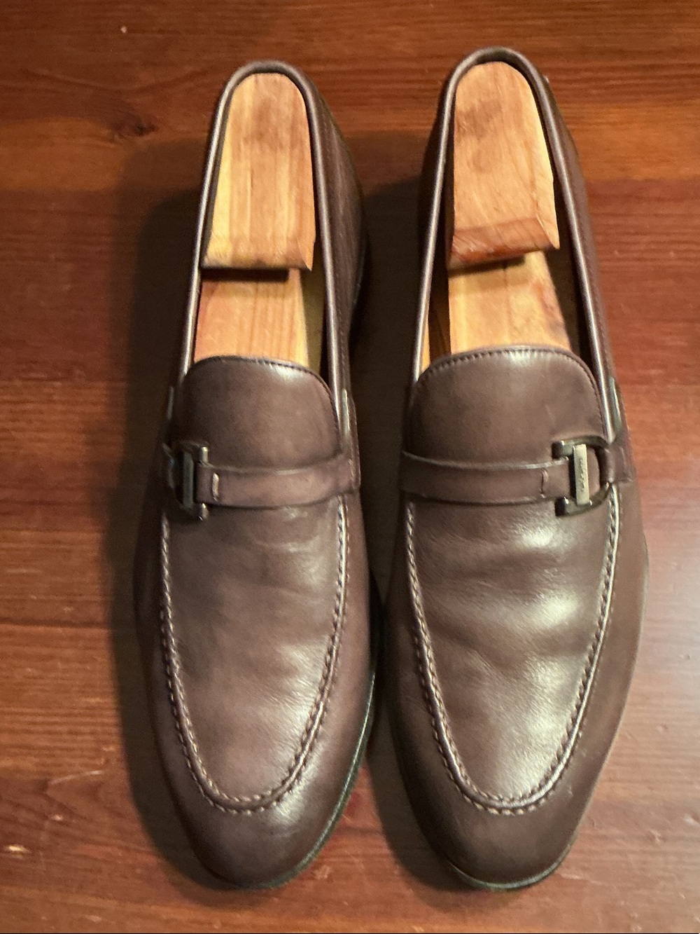 Magnanni Brown Leather Bit Loafers